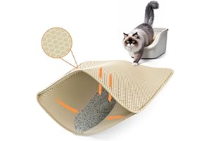 Ycozy Mata do łapania żwirku dla Kota 62X42cm Kuwety，Honeycomb Projekt Czarnej Dziury Mata dla Kota Łapacz śmieci Wodoodporna/Odporna na Mocz Mata na Kuwetę Łatwe Czyszczenie Trapera