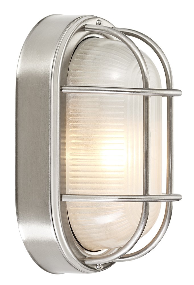 Applique da parete ovale per esterni in alluminio pressofuso in acciaio inossidabile:FBM Haysoms Applique da parete ovale per esterni in alluminio pressofuso in acciaio inossidabile:FBM