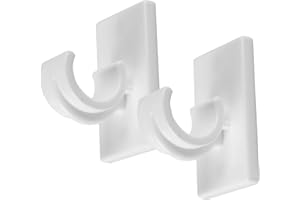 Bestlivings 4er Pack Ersatzträger für Gardinenstangen bis Ø 12 mm in Weiß (L 2,5 cm), Träger für Cafehausstangen, Scheibenstangen