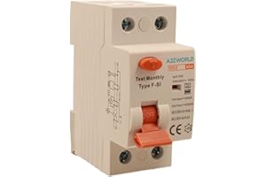 A2ZWORLD Interruttore Differenziale Tipo F-SI Super Immunizzato, Salvavita 40A, RCCB 1P+N 10kA 30mA 2 Moduli, Ottimo per Impianti con Inverter,Pompe di Calore,Climatizzatori,UPS,Wallbox