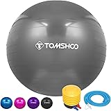 TOMSHOO Palla da Ginnastica, Palla Fitness Anti-Scoppio Stabile Palla Yoga Ball con Pompa Rapida per Yoga e Pilates Esercizi 