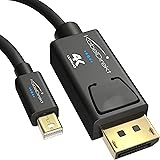 KabelDirekt – 4K Mini DisplayPort auf DisplayPort Kabel (Mini DP auf DP) – 2 m – mit spezieller A.I.S. Schirmung im DisplayPo