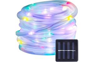 ‎BXROIU BXROIU Solar Lichtschlauch Lichterkette,10 Meter 100 LEDs Wasserdicht Außenlichterkette, LED Lichterketten für Hochzeit,Party und Weihnachten,Weihnachtsbeleuchtung