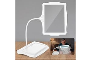 ‎NZQXJXZ NZQXJXZ 10X Lupe mit Licht und Ständer, Wiederaufladbare 50 LED Flexible Schwanenhals Lupenleuchte, Leselupe mit Llicht für Senioren Groß, Lupenlampe zum Lesen, Nähen, Handwerk, Malen
