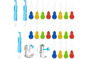 WUDQIJI Nadeleinfädler Einfädelhilfe für Nadeln 23 Stück Nadel Einfädler Automatischer Nähnadel Inserter Kunststoff Nadeleinfädler Werkzeug Schnellnäh Einfädler für Nähmaschine Hand Nähen