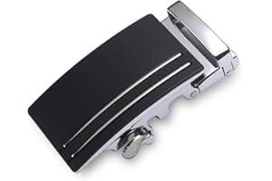 flintronic ® Cintura da Uomo in Pelle con Fibbia Automatica, Moda Cintura a Cricchetto 3.5cm * 130cm, con Portachiavi e Confezione Regalo