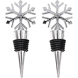 2Pcs Unique Snowflake Alloy Wine Bottle Stopper Christmas Party Bar Gift