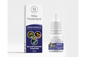 NAQUA LTD Naqua Mite Treatment for Small Birds - Ivermectin 0.10% - 10ml - VET STRENGTH - For Ornamental Birds, Budgies, Canaries, Finches Spot-on. Also kills lice, fleas & ticks. Vet Strength Bird Medicine.