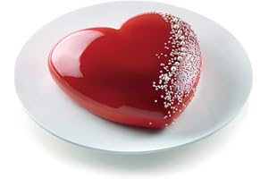 silikomart | Moule à gâteau en silicone Coeur, antiadhésif, Lot de 1 Moule à gâteau, Design 3D, 205 x 198 h 63 mm, Volume 1500 ml, Fabriqué en Italie, Gris