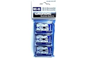 GRUNDIG Lot de 3 cassettes vocales Micro MC-45 - 2 x 22,5 min - Lot de 3