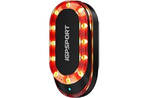 iGPSPORT SRmini Radar Luce Bici Illuminazione Automatica Batteria da 20 ore Distanza di Visione 1,6km Rilevamento Freni Funzione di Avvio e Sospensione Automatica Max 65 Lumen ANT+ Bluetoot 5.0