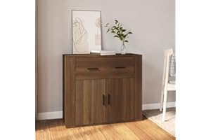 FIRBNUS 80x33x70 cm Aparador Roble marrón Mueble Entrada Recibidor Recibidores De Entrada Muebles De Cocina Vitrina Economica Mueble Auxiliar De Cocina