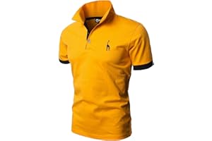 GHYUGR Polo Uomo Basic Manica Corta Tennis Golf T-Shirt Ricami Fulvi Maglietta Poloshirt Camicia