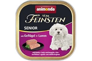 animonda Vom Feinsten Senior karma dla psów, mokra karma dla starszych psów od 7 lat, z drobiem + jagnięciną, 22 x 150 g