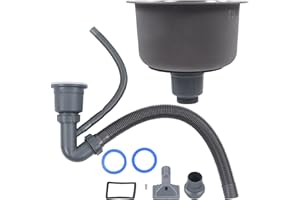 GREENSEN Stainless Steel Kitchen Sink, Bar Round Basin with Drainpipe Fitting, Hydrophobic Dual Mount Design, High Capacity Basin, 30cm Diameter