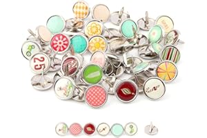 GIVBRO 50 Stück Mini Brads Papierklammern Runde Metall Brads für DIY Handwerk Stempeln Scrapbooking Werkzeug