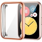 Coverzone Huawei Watch Fit 2 Akıllı Saat ile uyumlu Tpu &Ccedil;er&ccedil;eveli Tam Kaplayan Toz ve Kirden Koruyan Ekran Koruyucu &Ccedil;er&ccedil;eveli