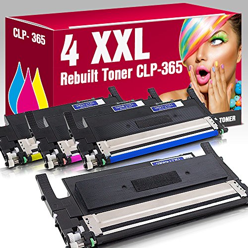 ms-point® Multipack 4x Rebuilt Toner XXL für Samsung CLP-360 CLP-360N CLP-360ND CLP-365 CLP-365W CLX-3300 CLX-3305 CLX-3305FN CLX-3305FW CLX-3305W ersetzt CLT-K406S CLT-C406S CLT-M406S CLT-Y406S