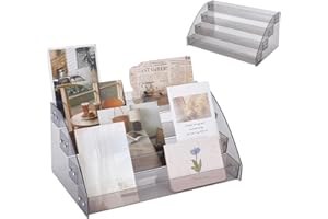 UNICRAFTALE 4 Stufiger Präsentationsständer Für Grußkarten Aus Acryl Tragbar Weihnachtskartenständer Aufbewahrung Aufkleber Organizer Briefmarken Postkarten Post Grußkartenhalter 30.5x18x14cm