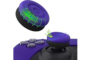 PlayVital Copri Levette Analogiche per ps5,per ps4,Thumbs Cushion Caps Cover per Xbox Series X/S,Copri Analogici per Xbox One S/X/Elite Series 2,Gommini per Switch Pro Controller-Viola&Nero