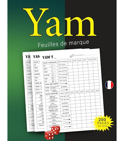 Jeu De Voyage Cofalu Kim'Play - Yam's (Jeu De Dés) Avec Dés Et Bloc De Marque, Parfait Pour Les Déplacements