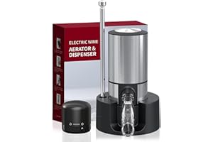 JOQINEER Elektrischer Weinbelüfter Ausgießer Automatische Weinspenderpumpe mit einziehbarem Röhrenständerfuß für One-Touch-sofortige Oxidation Smart Weinbelüfter Dekanter Geschenk für Weinliebhaber