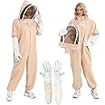 Excefore Bee Suit for Men Women Sting Proof, Polycotton Beekeeping Suit Beekeeper Costume，with Glove &Ventilated Hood, Bee Outfit for Backyard and Bee Keeper Suite