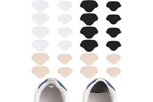 AURORAYER 12 Paar Fersenschutz für Schuhe, Zwei Größen Schuh Fersen Reparatur Patch Fersenpolster Sneaker Selbstklebende Schuh Innen Ferse Reparieren für Leder- oder Sportschuhe(schwarz, weiß,Khaki)