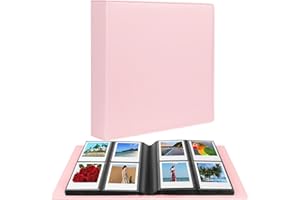 RUIBYTREE Album Photo 192 Pochettes pour Fujifilm Instax Wide 300, Polaroid OneStep/Polaroid Pop/Polaroid Originals 600/Polaroid SX70 Camera 3.5x4.5 inch Photo,i-Type Film Album (Rose)