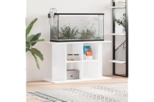 Homgoday Soporte para acuario, armario inferior para acuario, armario inferior para acuario, mesa de terrario, armario, soporte para acuario, color blanco brillante, 100 x 40 x 60 cm, material de