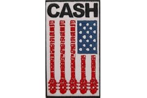 ROCK OFF OFFICIALLY LICENSED PRODUCTS Johnny Cash Patch Flag Official Official White Woven Sew on 63 x 92mm Accessory Size
