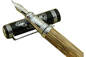 LANXIVI Duke 551 Confucius Punta Fude Pluma Estilográfica Naturaleza Bambú Medio a Ancho Firma Pluma de Dibujo Caligrafía Curvada Asiática Boceto Pluma de Arte