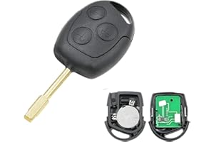 Heart Horse Funda de Llave Romota 3 Botones Carcasa Repuesto Llave de Coche, Carcasa Mando Llave del Coche para Mondeo Focus Fiesta KA Transit (433 MHz 4D60 cerámica Chip)