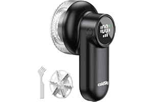 coldSky Rechargeable Fabric Shaver, Lint Shaver with Digital Display, Sweater Shaver with 6-Leaf Blades and Safety Lock, 3-Speeds Defuzzer Remove Fuzz, Pills from Clothes, Furniture, Sofa, Blanket