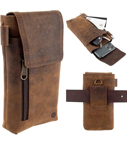 Suncase Custodia In Pelle Per Tiptel Ergophone 6420 - Verticale Con Clip Da Cintura E Chiusura Magnetica, Protezione Elegante