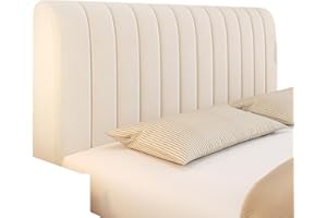 DSXH Headboard sliding cover universal headboard moisture-proof full package modern elastic headboard cover extension dustproof headboard cover protector bedroom decoration (Beige, 150cm)