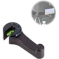 ViWaVee 2 in 1 Headrest Mount Car Hook with Mobile Phone Holder, 360° Rear Hook Car Seats for Bag, Purse, Fabric, Back Seat Organiser, Handbag Holder (Black-1 Pack)