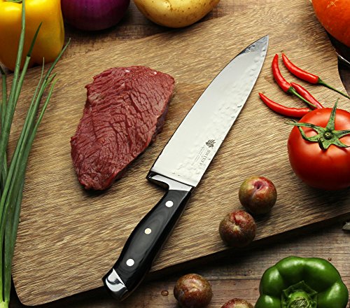 SWITYF VG-10 hochwertige japanische Stahl-Kochmesser das 205mm lang und mit hohen Kohlenstoffgehalt ist. Alveolen Damaskus Entwurf. DCK-HK - 6