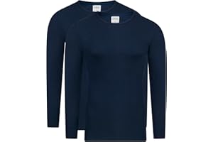 SES Męski podkoszulek z długim rękawem koszulka 2 sztuki w 100% z bawełny