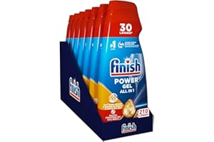 Finish Powergel Detersivo Lavastoviglie Anti Odore, Gel Lavastoviglie, 210 Lavaggi, 7 Confezioni da 30 Lavaggi