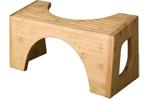 Squatty Potty The Original Toilet Stool - Bamboo Flip, 7" & 9" Height, Brown