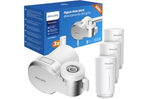Philips Water Ontap Filter AWP3705P3/10 MICROFILTRAZIONE con DISPLAY DIGITALE e 3 cartucce di ricambio, capacità di filtrazione 1000 L