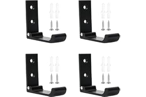 Shengxi Ganci Appendiabiti Pieghevole, 4Pcs Nero Gancio Pesante da Parete con Viti, Appendiabiti a Muro di Alluminio, Borsa Chiave Ganci Pieghevoli per Bagno Camera da Letto