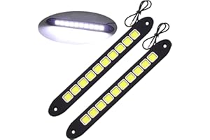 Biqing 2PCS 10 Inch Luci di Marcia Diurna per Auto,Universal Flessibile 10COB 12V LED Striscia di Luci Fendinebbia DRL Daylight Guida Luce Luci Diurne per Auto Veicolo(Con Nastro Autoadesivo)