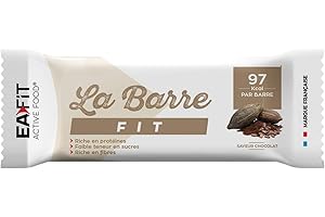 EAFIT LA BARRE FIT - Chocolat - 28 g - 33% de protéines - 98 Kcal par barre -Riche en protéines - Faible teneur en sucres - Riche en fibres