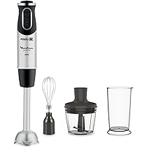 Hachoir électrique Moulinex 3-en-1 : émince, Hache, Mixe - 300W, 4 Lames - Blanc