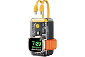 NEWDERY Powerbank do Apple Watch Ultra ładowarka, stacja ładująca do iPhone'a, powerbank 10 000 mAh, wbudowany kabel, 22,5 W, szybkie ładowanie, zewnętrzny zestaw akumulatorów z diodami LED do iWatch,