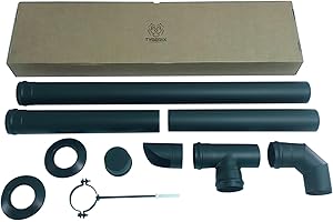 TYGERIX® Kit Completo de Tubos, Accesorios y Raccordis para Estufa de Pellet 80 mm | Set de 10 Elementos | Máxima Resistencia al Calor | Grosor Mayor de 1,2 mm | Indeformable | Fabricado en Italia |