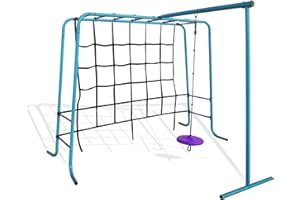 Plum Kids Outdoor Climbing Frame with Monkey Bars, Swing & Cargo Net – Metal Garden Playset for Children Ages 3+ | Durable Fun for Years | Safe & Strong