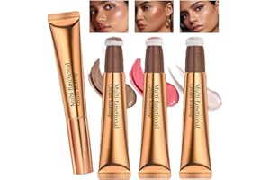 SITOVELY 3 Stück flüssige Kontur Schönheitszauberstab, Creme Highlighter und Blusher Rouge Stick, Contour Beauty Wand, Leichte Super Silky Cream Kontur Gesichtsbeleuchtung Bronzer Stick
